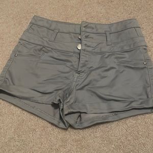 Grey high waisted jean shorts